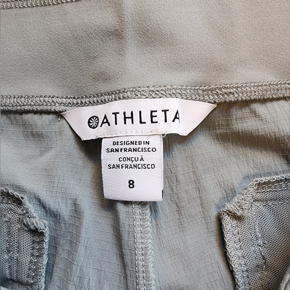NWT Athleta Trekkie North Short S M 8 sold out Storm Cloud grey zip pockets - Picture 7 of 14